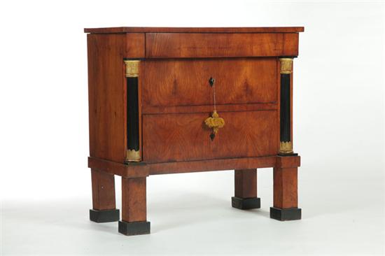 Appraisal: BIEDERMEIER COMMODE European nd quarter- th century fruitwood veneer Three