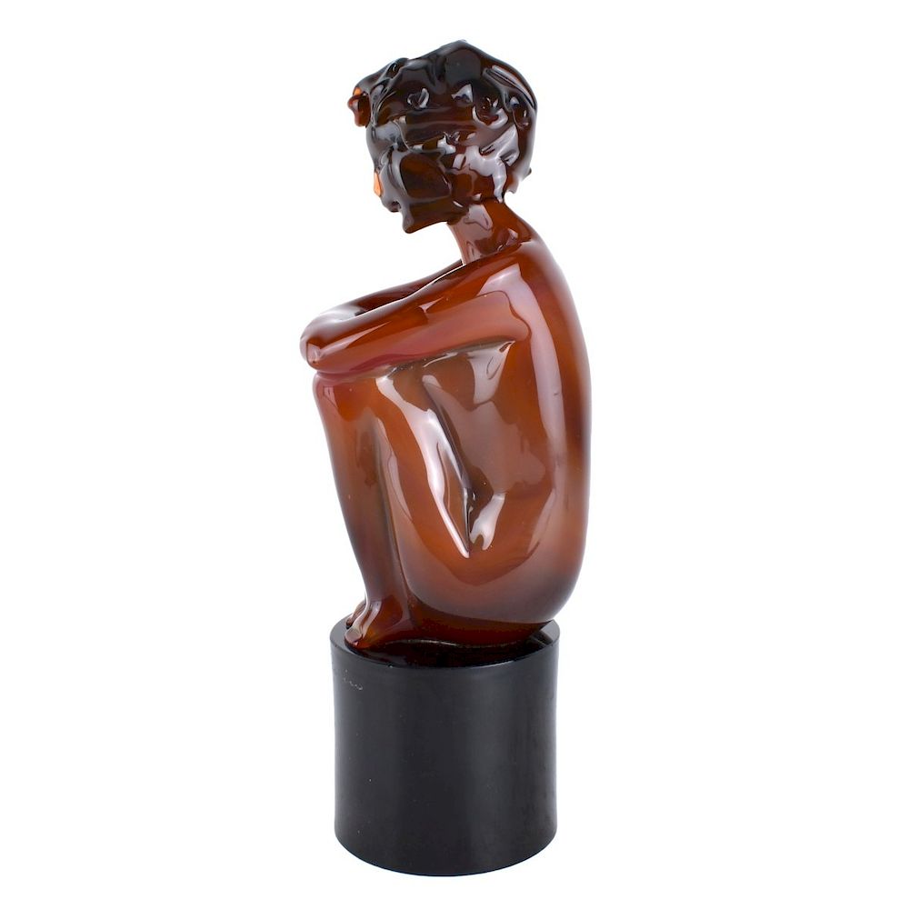 Appraisal: Loredano Rosin Italian Loredano Rosin Italian Glass sculpture Seated Boy