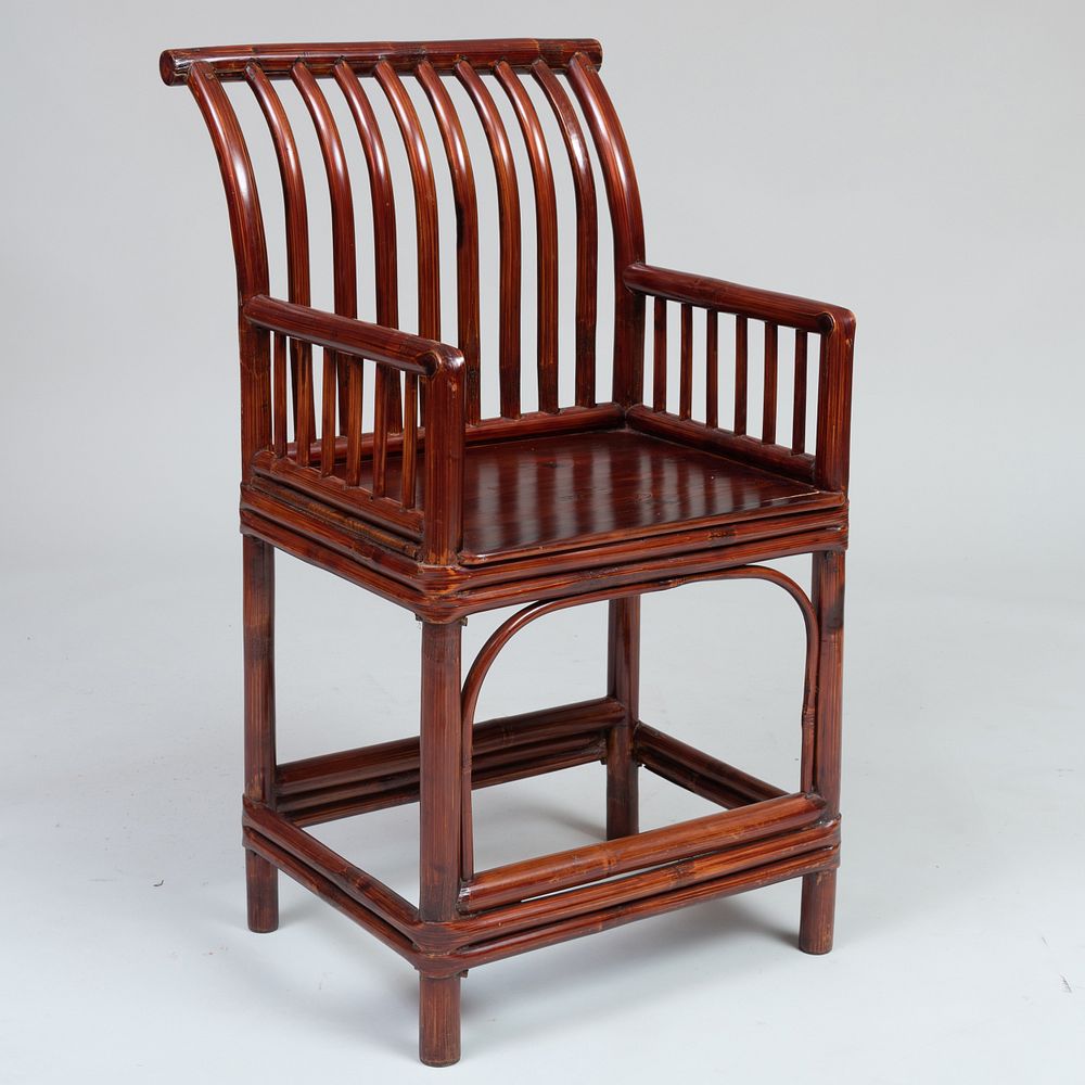 Appraisal: Chinese Bamboo Armchair x x in Condition In good overall