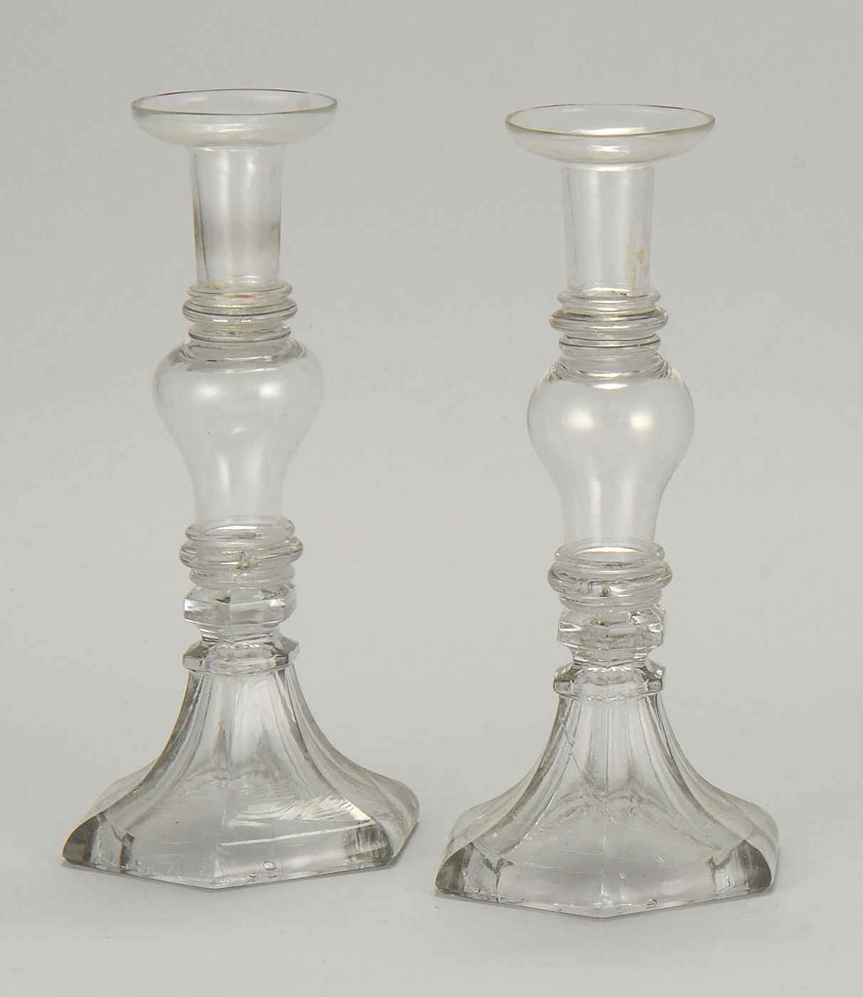 Appraisal: THREE FLIP GLASSESEarly th CenturyWith etched rims Heights from to