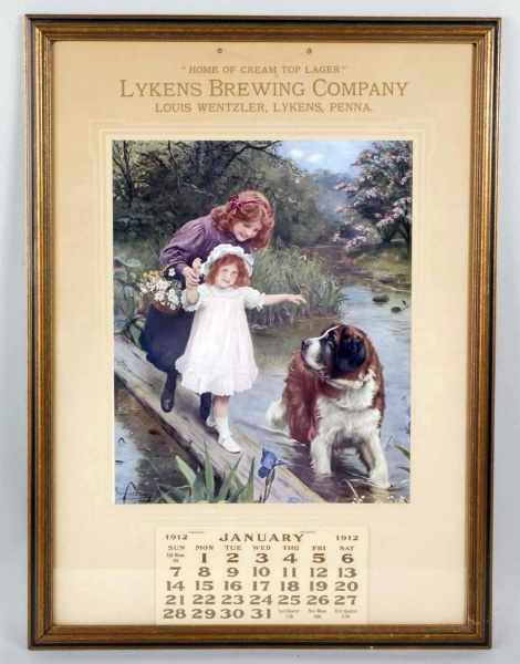 Appraisal: Early Lyken's Brewing Company Calendar Description By Arthur J Elsley