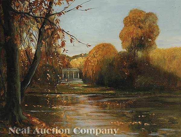 Appraisal: Charles Blandin French th c Autumnal Landscape oil on canvas