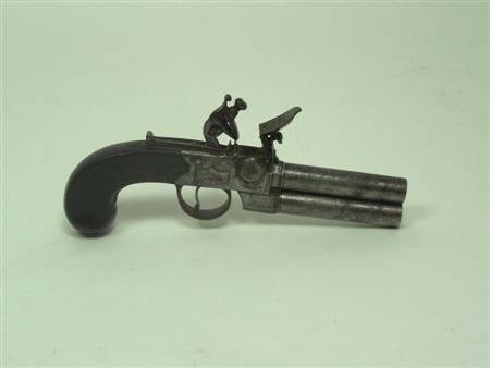 Appraisal: A mid th century flintlock boxlock double barrelled tap action