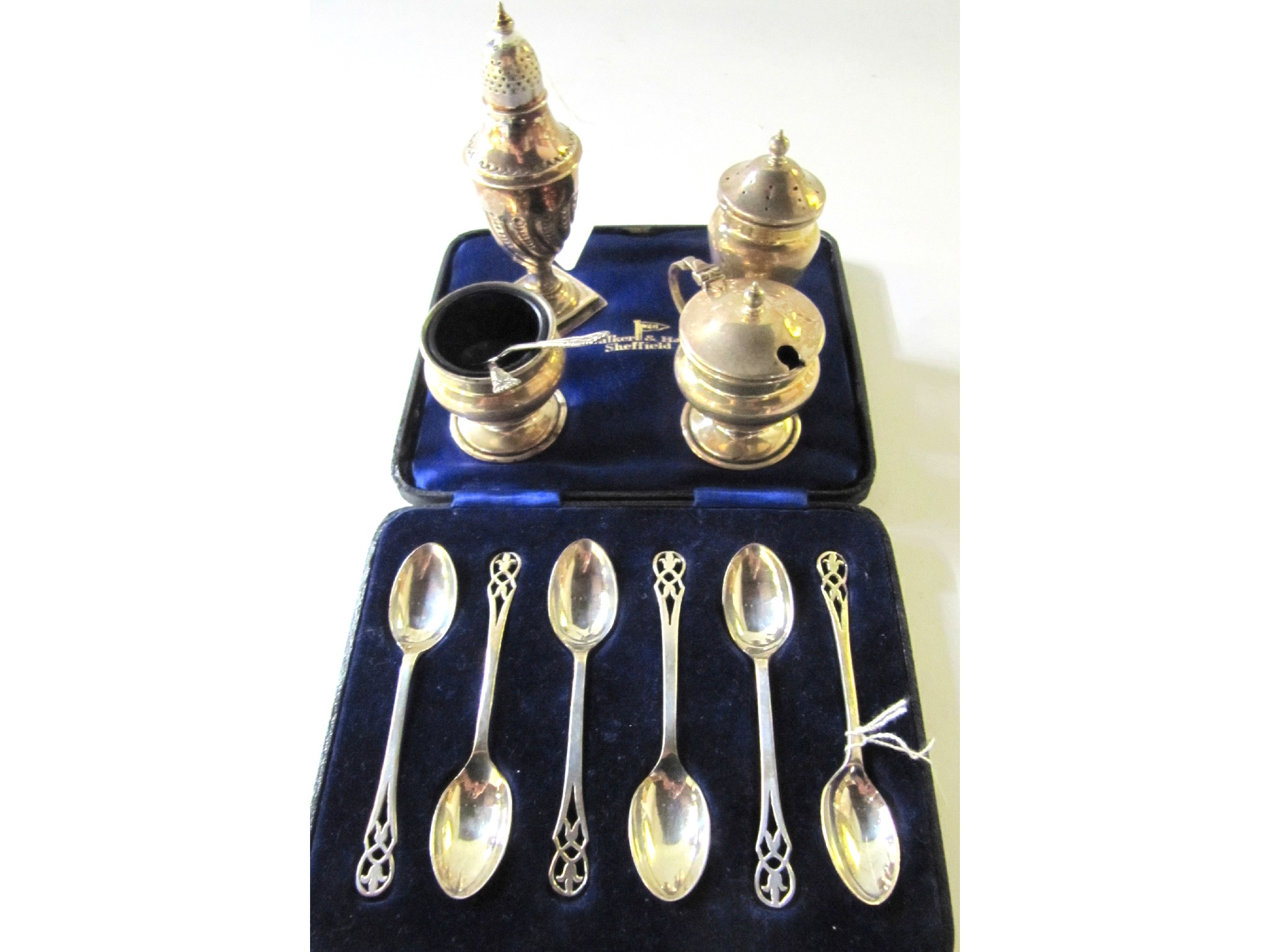 Appraisal: A lot comprising a cased set of six silver coffee