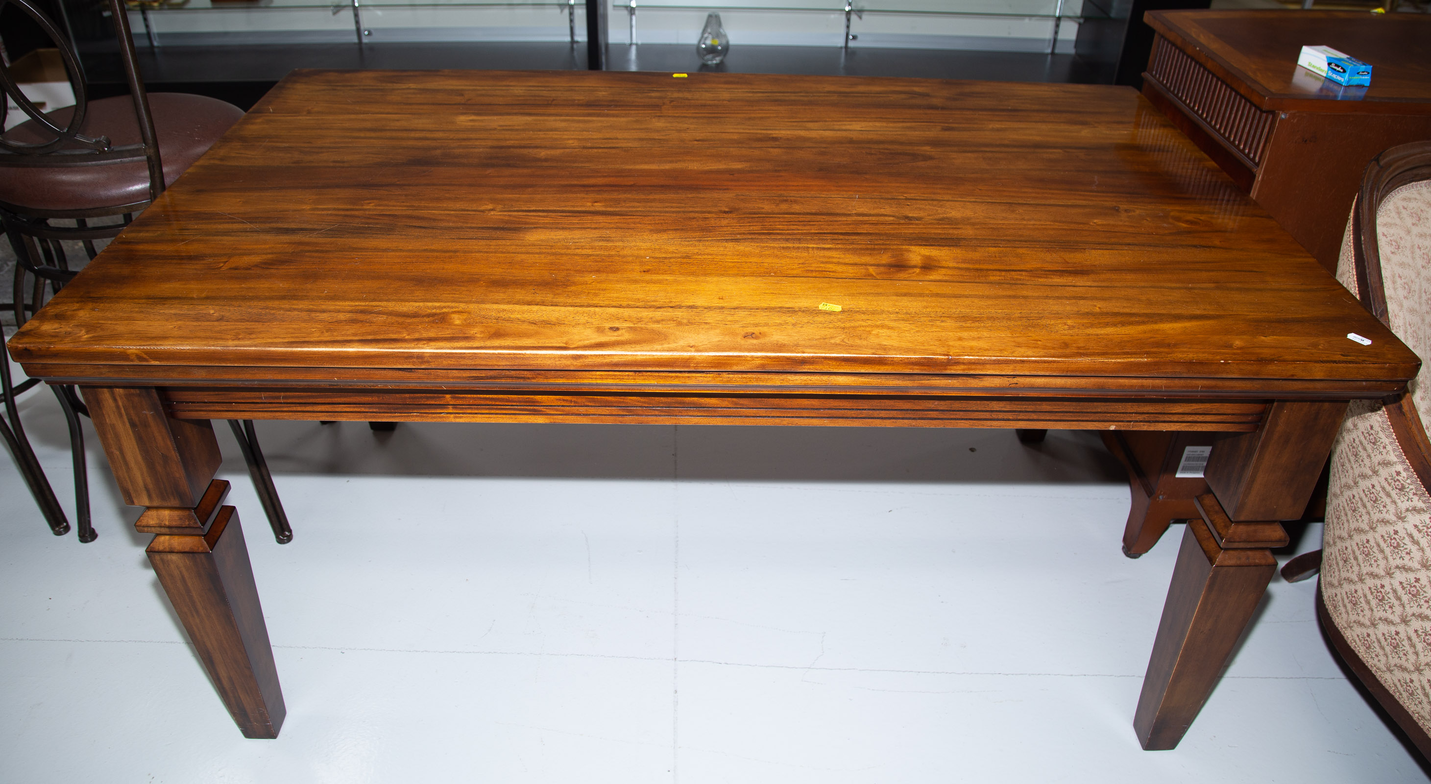 Appraisal: CONTEMPORARY MAHOGANY LIBRARY TABLE in H in W in D