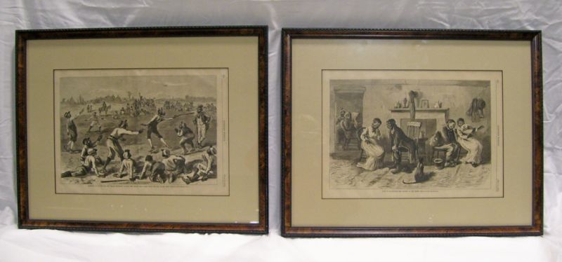 Appraisal: - Blackville Framed Harper's Weekly Prints Includes two framed prints