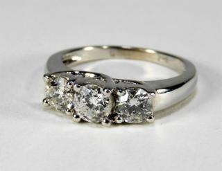 Appraisal: K White Gold Round Cut Stone Diamond Ring UNITED STATES