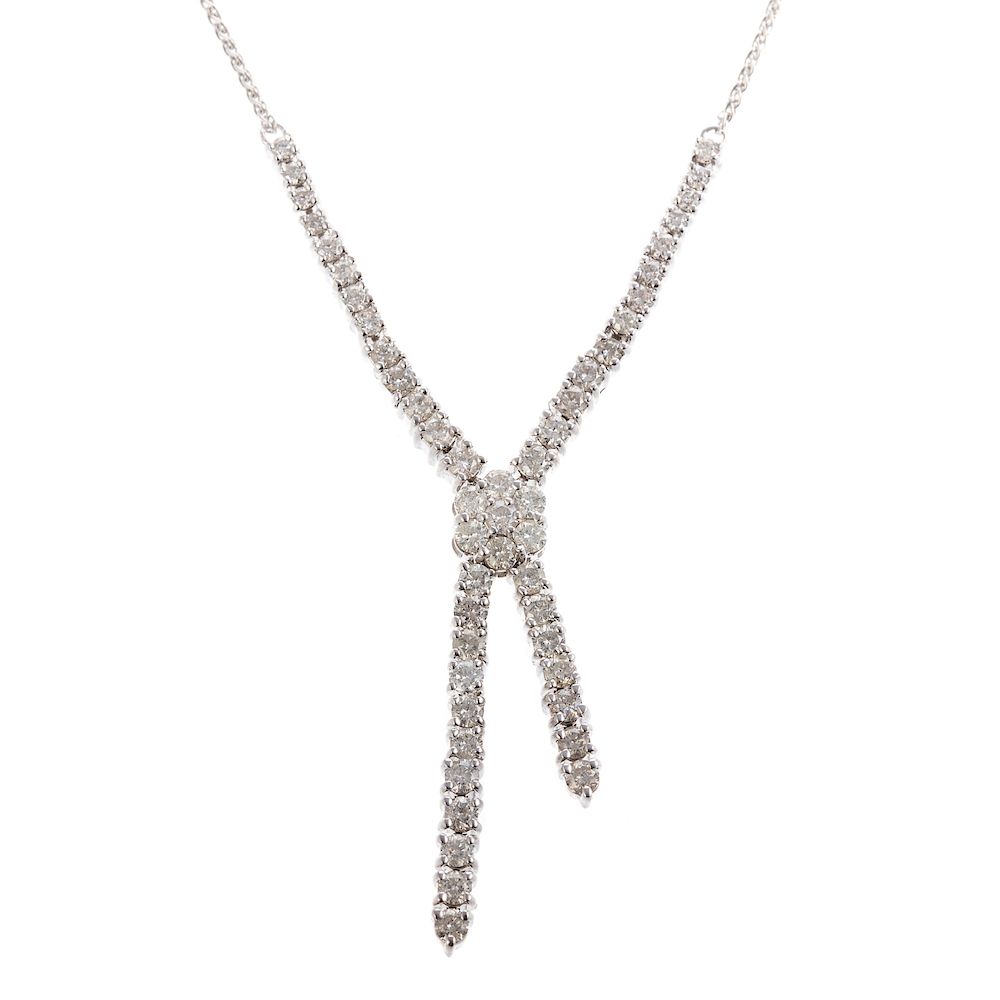 Appraisal: A Ladies Diamond Necklace in K White Gold K white