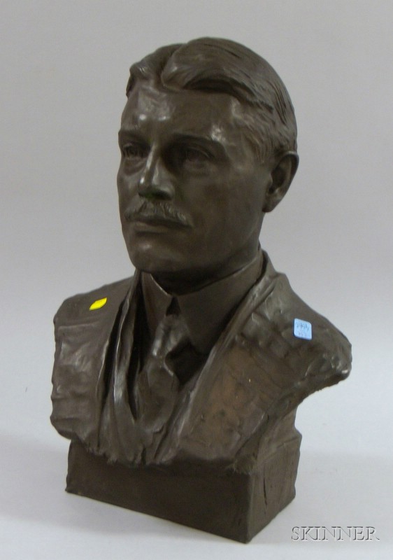 Appraisal: Charles Keck Patinated Copper Bust of Friend Edw Pilcher hollow