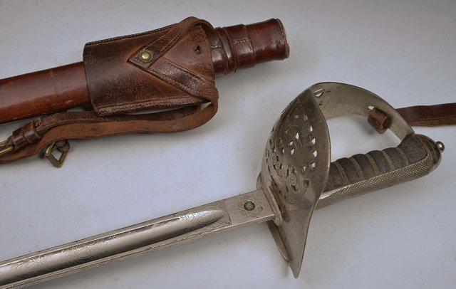 Appraisal: A GEORGE V OFFICERS DRESS SWORD with proof mark shagreen