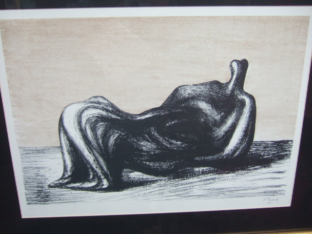 Appraisal: Henry Moore - Reclining nude lithograph signed in pencil cm