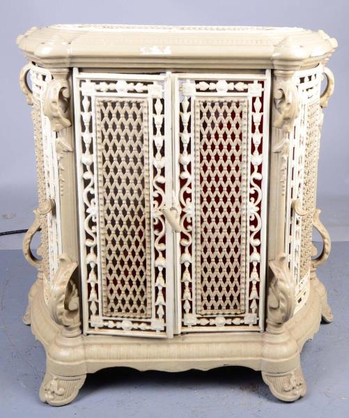 Appraisal: Off White Enamel Cast Iron Home Radiator Cover Hinges open