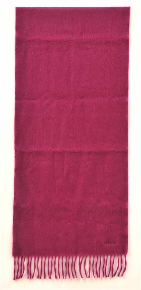 Appraisal: A CASHMERE SCARF BY HERMES The 'Unie Brodee' design fuschia