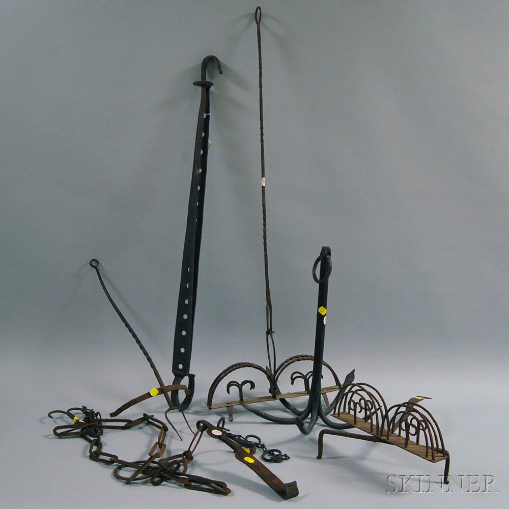 Appraisal: Group of Miscellaneous Wrought Iron Items th and th century