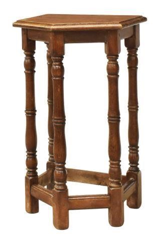 Appraisal: Petite French oak side table early th c five-sided tabletop