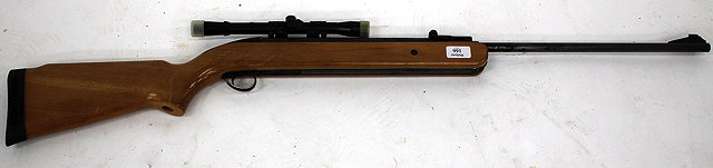 Appraisal: A BSA WALNUT STOCK AIR RIFLE with under lever action