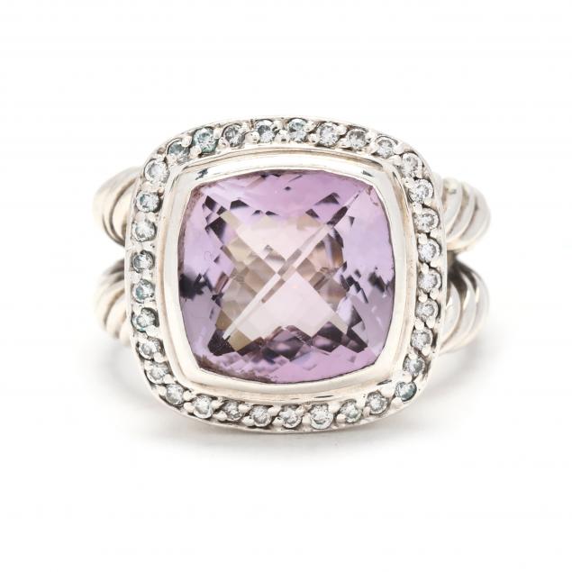 Appraisal: STERLING SILVER AND AMETHYST RING DAVID YURMAN In a split