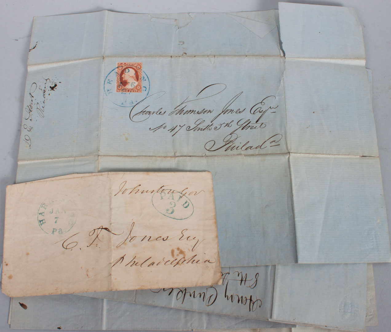 Appraisal: Postal History Seven stamped covers s comprising six folded letters