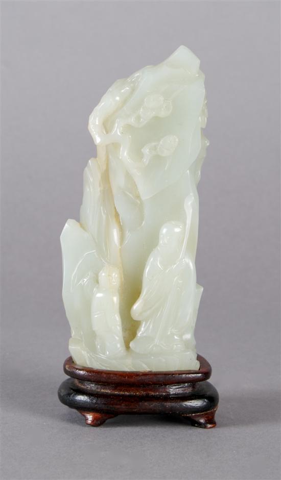 Appraisal: A Celadon Jade Carving of a Mountain Height inches