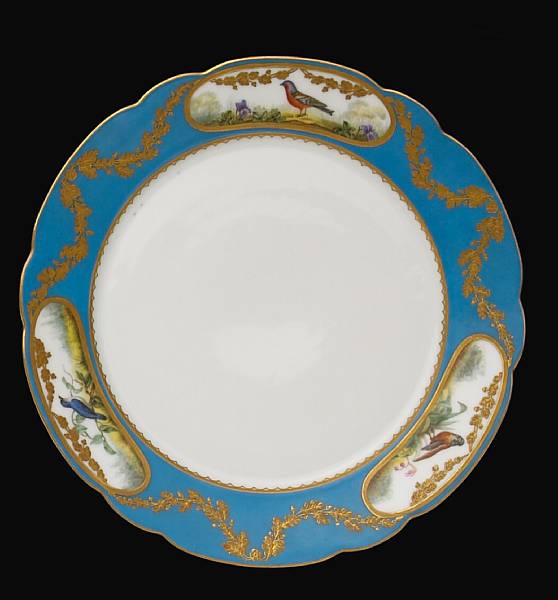 Appraisal: A Russian porcelain plate with S vres style decoration Imperial