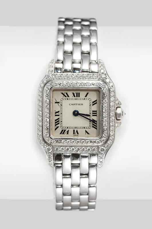 Appraisal: LADIES CARTIER PANTHERE DIAMOND WRISTWATCH K white gold watch and