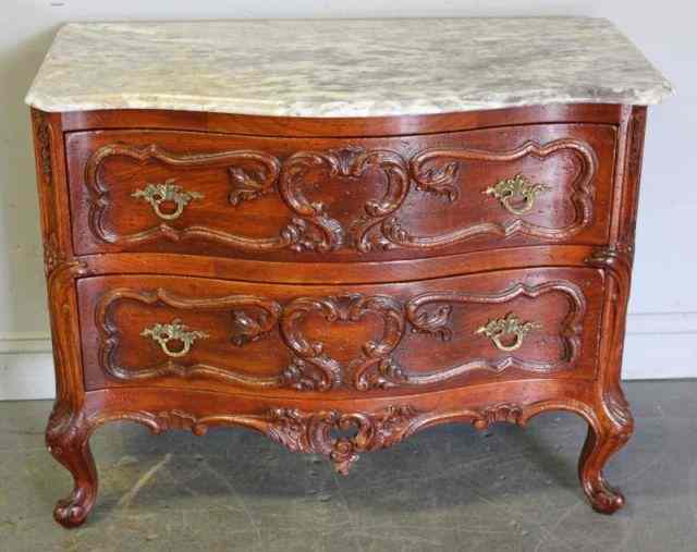 Appraisal: th Century Louis XVI Style Marble Top Chest From a