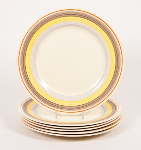 Appraisal: Six Clarice Cliff Bizarre Liberty Stripe plates circa Wilkinson Ltd