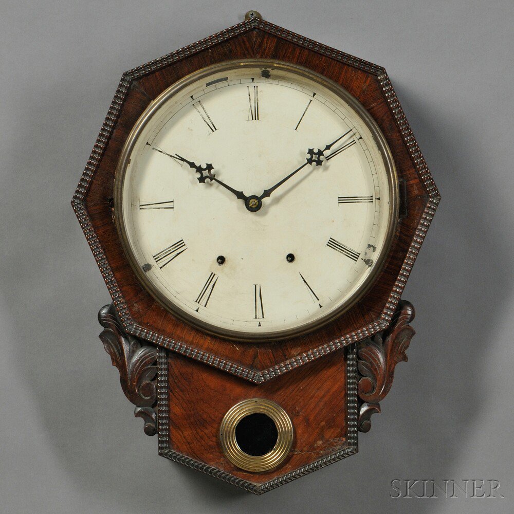 Appraisal: Jerome Ripple Front Wall Clock New Haven Connecticut c the