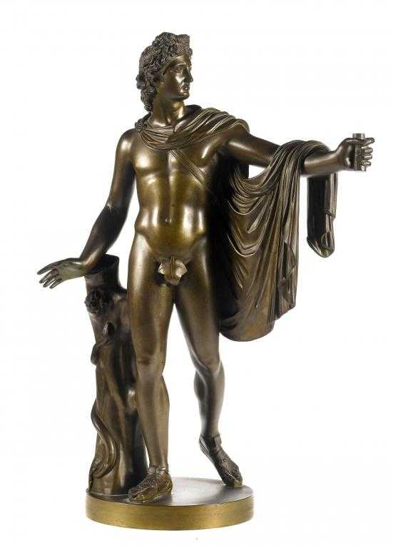 Appraisal: AN ITALIAN BRONZE STATUETTE OF THE APOLLO BELVEDERE BY PIETRO