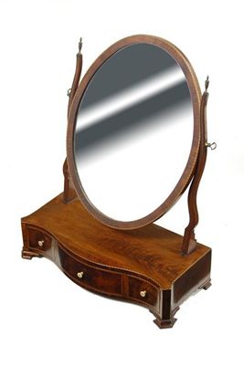 Appraisal: A George III mahogany dressing table mirror inlaid chequer stringing