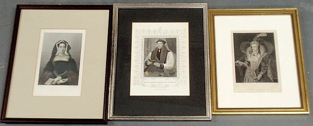 Appraisal: - Three framed and matted prints- Catherine of Aragon Queen