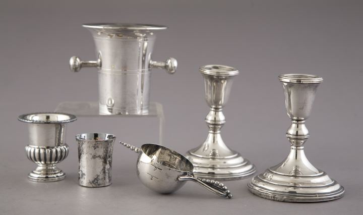 Appraisal: Six-Piece Group of Sterling Silver and Silverplate comprised of a