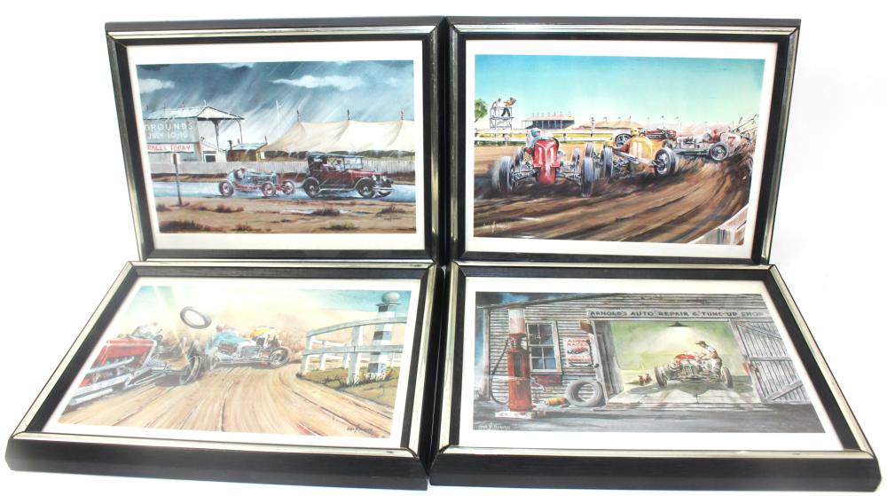 Appraisal: LOT OF FRAMED JOHN BURGESS RACING LITHOGRAPHSLot of Framed John