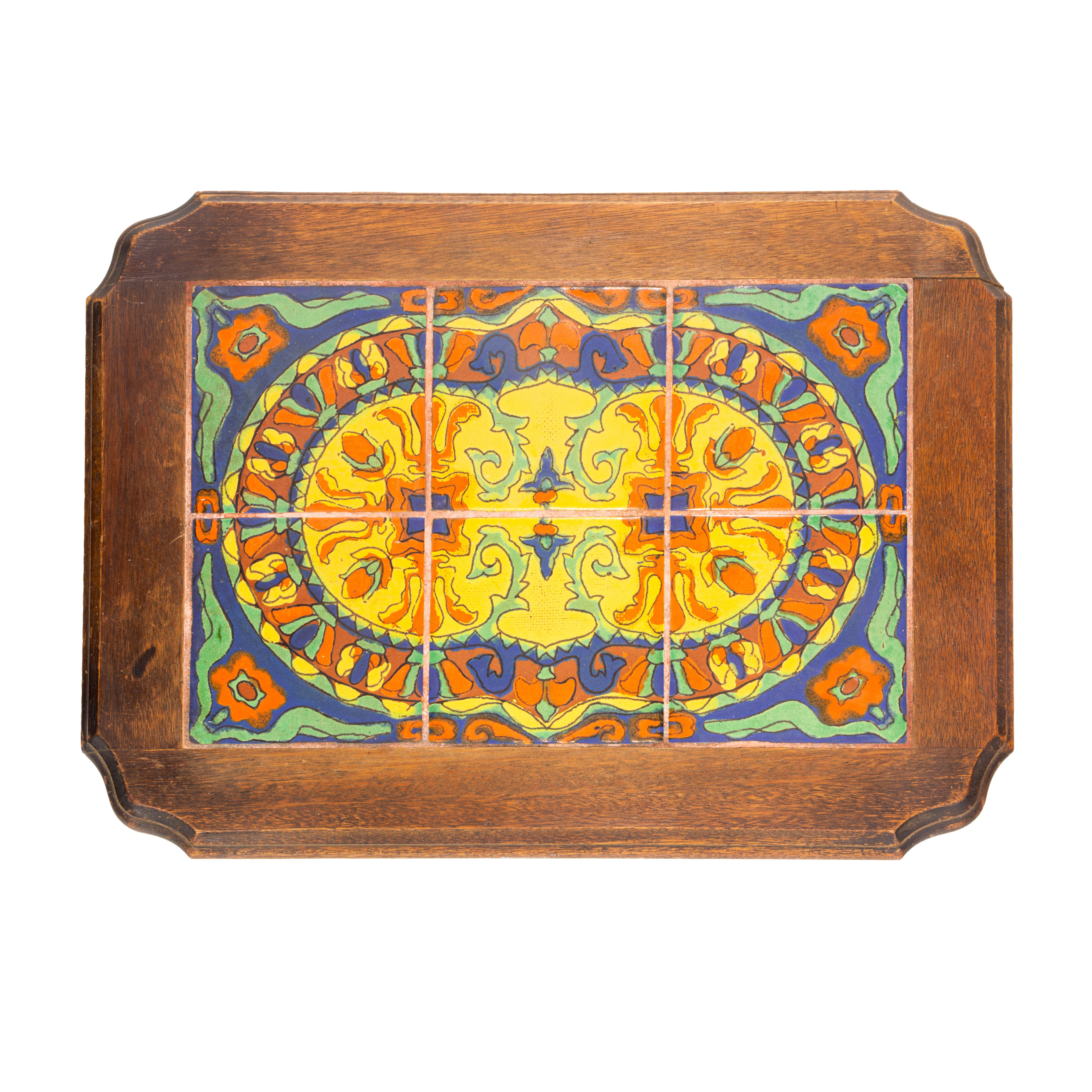 Appraisal: A SPANISH REVIVAL D M TILE TOP TABLE TOP CIRCA