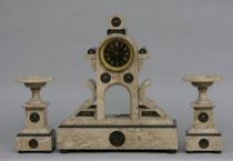 Appraisal: Three Piece Garniture Clock Set Three piece garniture clock set