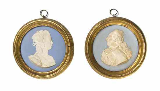 Appraisal: A Pair of Jasperware Plaques A Ouvet depicting Louis XVI