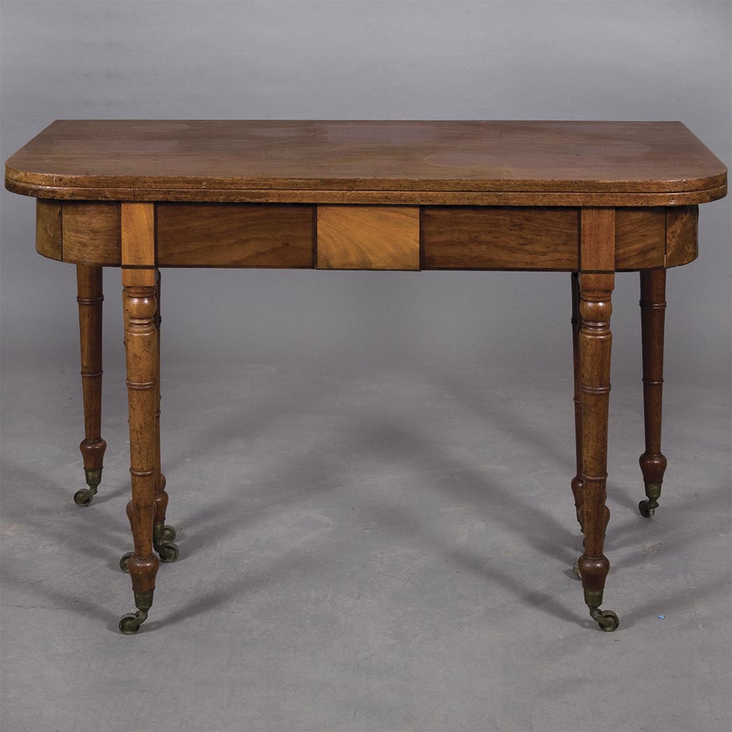 Appraisal: Classical Mahogany Fold-Over Extension Banquet Table With three leaves Height