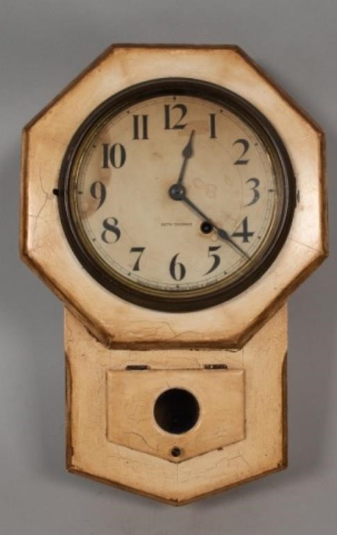 Appraisal: Seth Thomas Clock Co beige painted wood octagonal clock marked