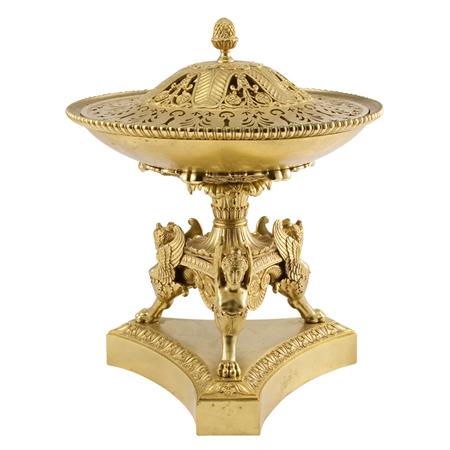 Appraisal: Empire Style Gilt-Bronze Brazier Estimate -