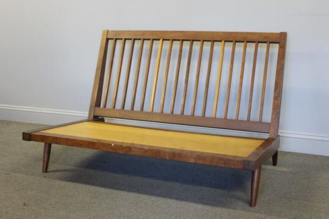 Appraisal: Midcentury George Nakashima Two Seat Sofa Unmarked and without cushions