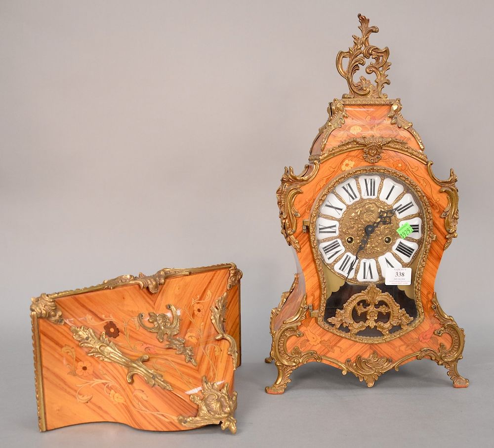 Appraisal: Louis XV style shelf clock and shelf inlaid case clock