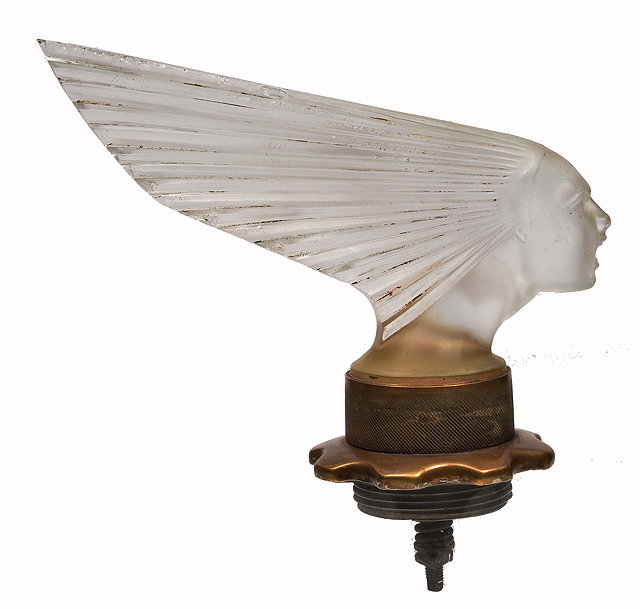 Appraisal: AN EARLY TH CENTURY BOHEMIAN FROSTED GLASS CAR MASCOT 'Victorie'