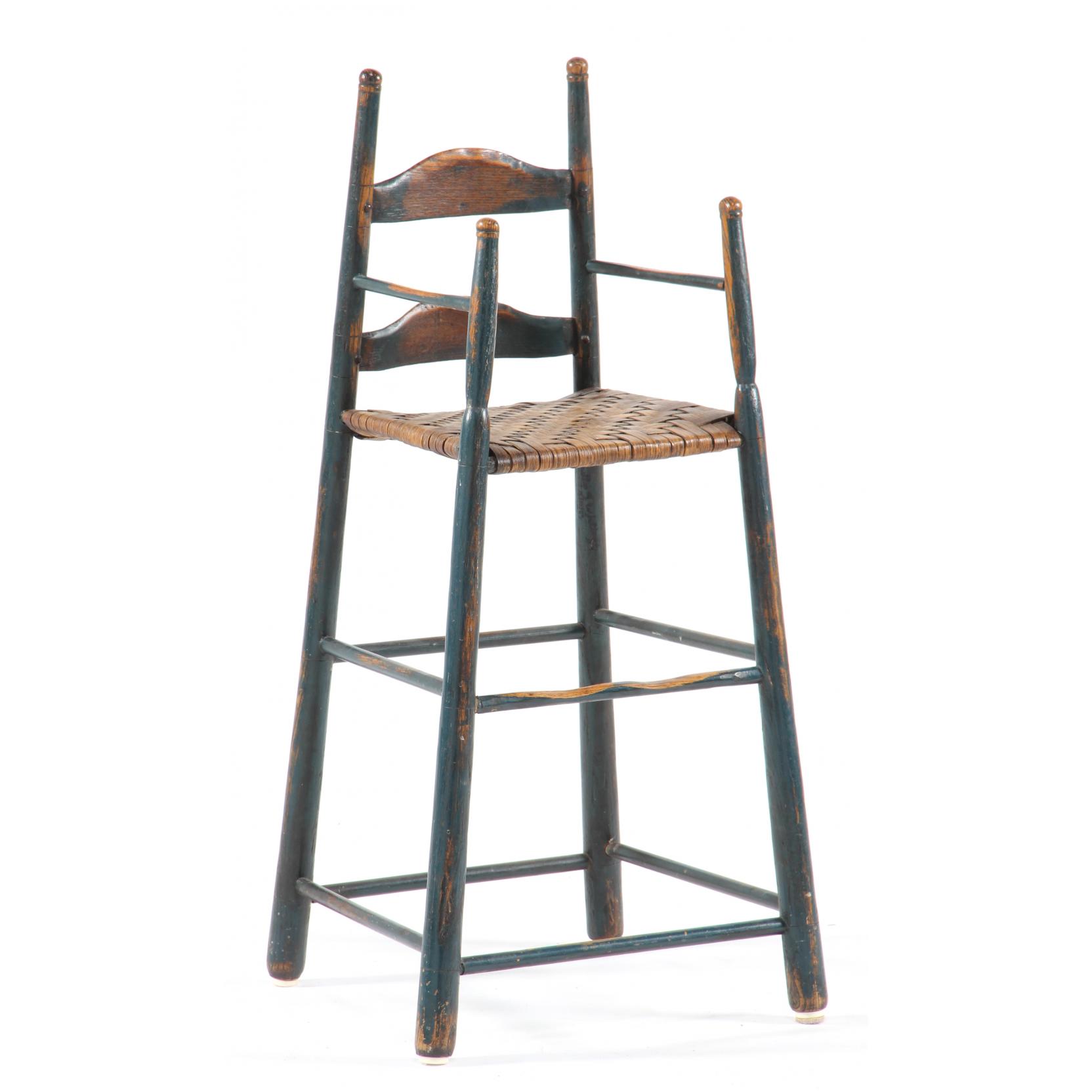 Appraisal: American Child's Painted Ladder Back High Chair circa constructed from