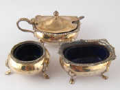 Appraisal: A silver mustard and salt by Mappin and Webb with