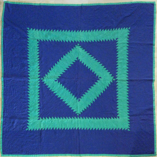 Appraisal: Lancaster County Pennsylvania Amish sawtooth diamond in a square quilt