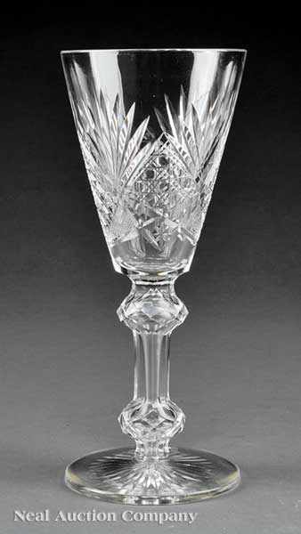 Appraisal: An American Brilliant Cut Glass Chalice c tapered bowl with