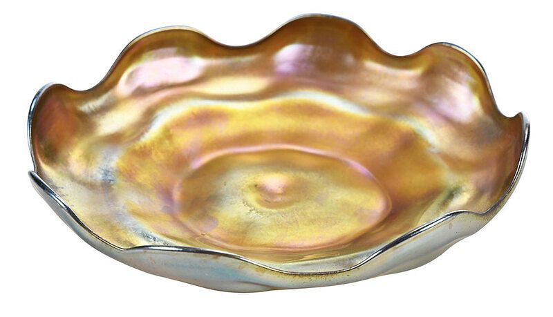 Appraisal: Tiffany Studios Favrile Art Glass Dish American early th century