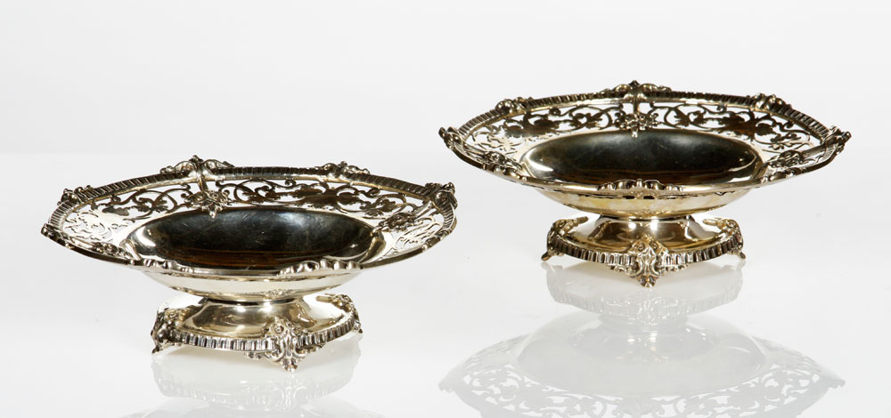 Appraisal: - Pair Mappin and Webb Footed Dishes Pair of Mappin