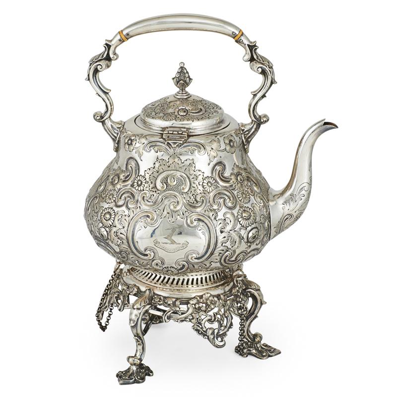 Appraisal: LAMBERT COVENTRY SILVER PLATE KETTLE ON STAND Condition Report