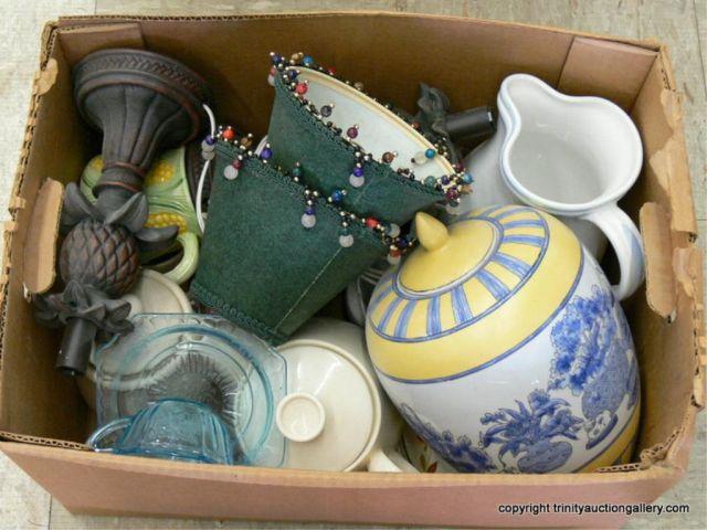 Appraisal: Lot of Miscellaneous Decorator Items - Oriental painted ceramic biscuit